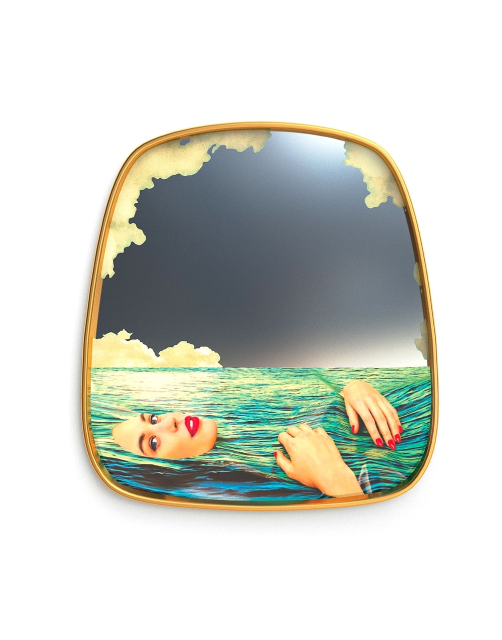 Mirror Gold Frame Sea Girl, Mirror Gold Frame Sea Girl